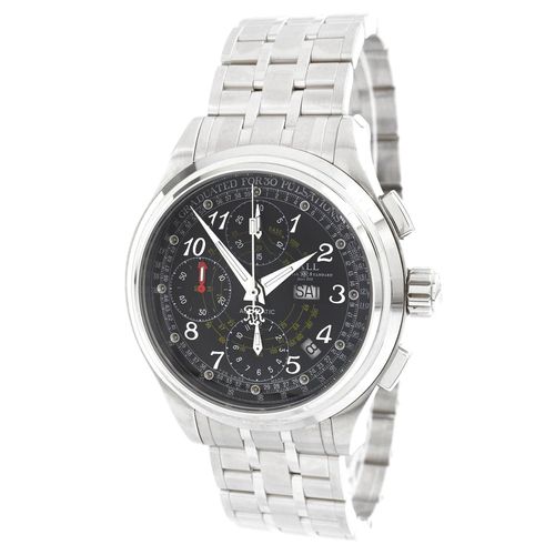 Men's Chronograph Watch - Trainmaster Black Dial Bracelet / CM1010D-SJ-BK - Ball - Modalova