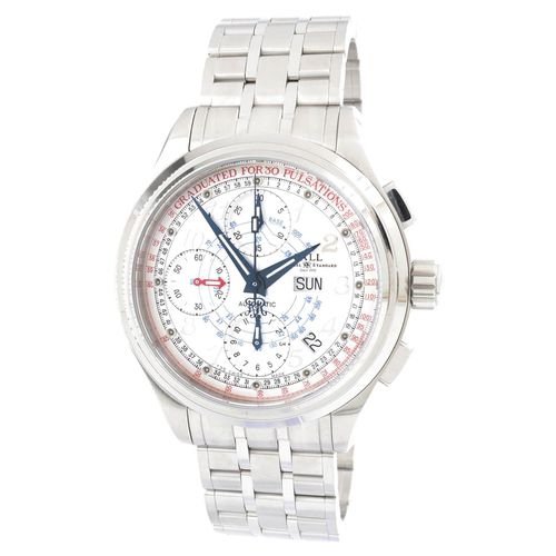 Men's Chronograph Watch - Trainmaster White Dial Bracelet / CM1010D-SJ-WH - Ball - Modalova
