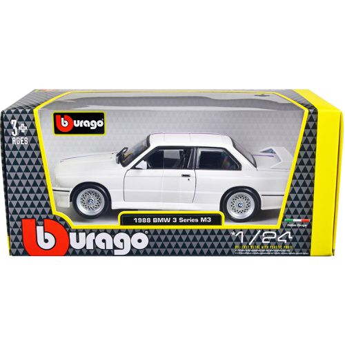 Diecast Model Car - 1988 BMW 3 Series M3 E30 White - Bburago - Modalova