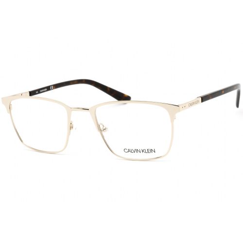 Men's Eyeglasses - Shiny Gold Rectangular Full Rim Frame / CK19311 717 - Calvin Klein - Modalova