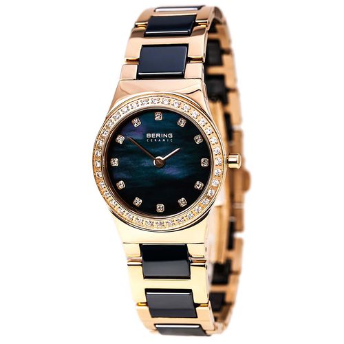 Women's Ceramic Quartz Blue MOP Dial Rose Gold Steel & Ceramic Bracelet Watch - Bering - Modalova