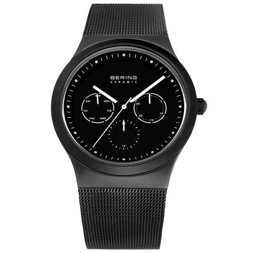 Men's Watch - Ceramic Quartz Black Dial Stainless Steel Bracelet / 32139-302 - Bering - Modalova