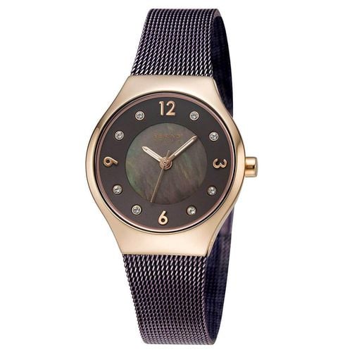 Women's Quartz Watch - Solar Brown Mother of Pearl Dial Bracelet / 14427-265 - Bering - Modalova