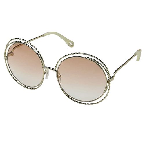 Women's Sunglasses - Gold Metal Frame Peach Lens / 114ST-724-58-18-135 - Chloe - Modalova