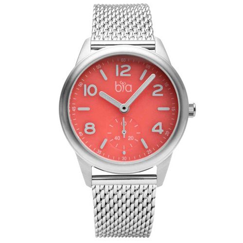 Women's Quartz Watch - Suffragette Pink Dial Silver Tone Mesh Bracelet / B1015 - BIA - Modalova
