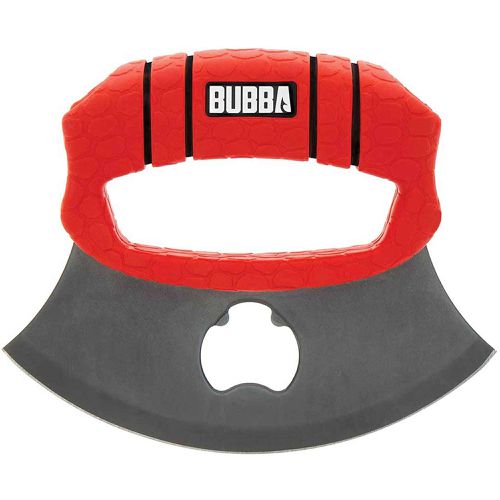 Ulu Knife - Curved Blade Non-Slip Grip Handle Red and Grey / BB1-1989606 - Bubba Blade - Modalova