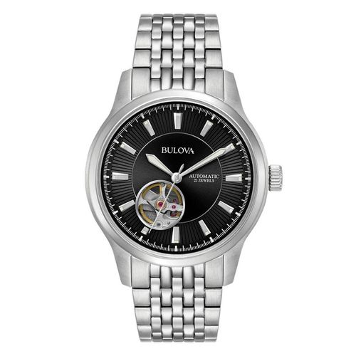 A191 Men's Automatic Black Dial Steel Bracelet Watch - Bulova - Modalova