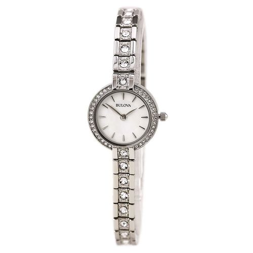 L209 Women's Crystal White MOP Dial Stainless Steel Watch - Bulova - Modalova