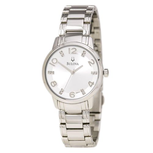 P111 Women's Diamond Accented Silver Dial Steel Bracelet Watch - Bulova - Modalova