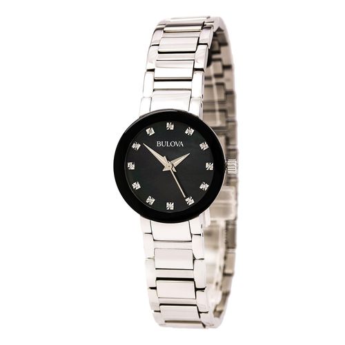 P172 Women's Diamonds Black MOP Dial Stainless Steel Bracelet Watch - Bulova - Modalova