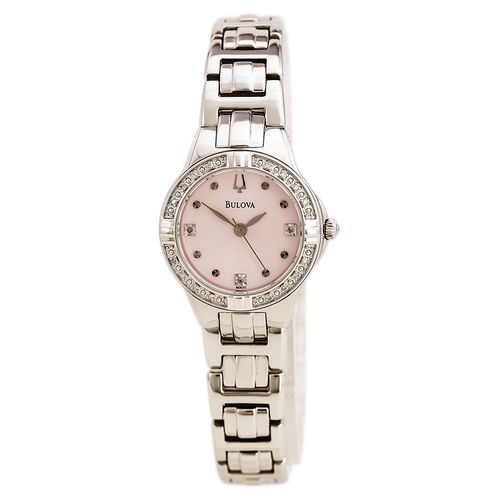 R171 Women's Diamond Light Pink Dial Steel Bracelet Watch - Bulova - Modalova
