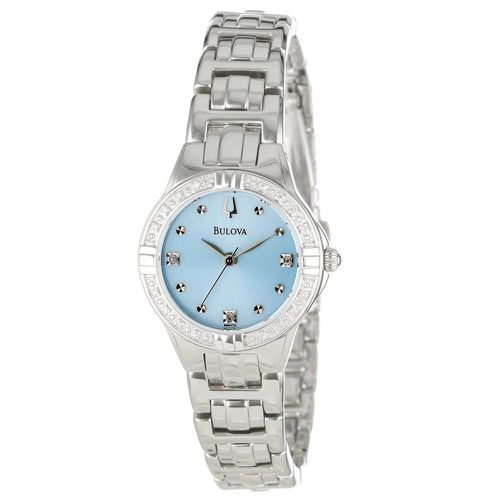R172 Women's Diamond Light Blue Dial Steel Bracelet Watch - Bulova - Modalova