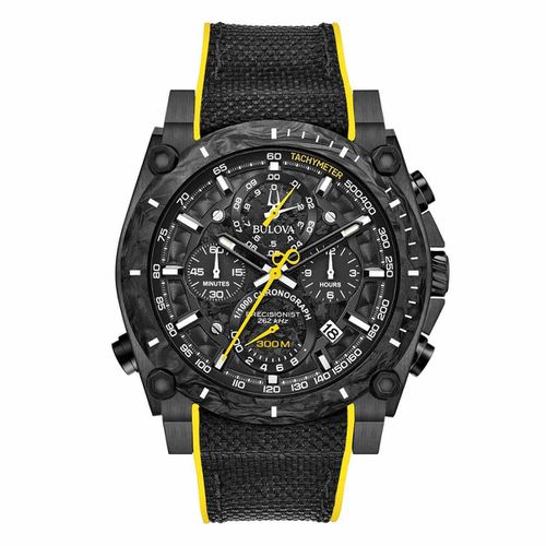 Men's Chronograph Watch - Precisionist Nylon & Rubber Strap / 98B312 - Bulova - Modalova