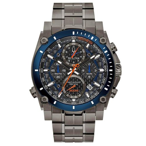 Men's Chronograph Watch - Precisionist Grey Bracelet / 98B343 - Bulova - Modalova