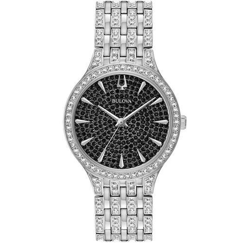 Women's Bracelet Watch - Crystal Quartz Silver Stainless Steel / 98L263 - Bulova - Modalova