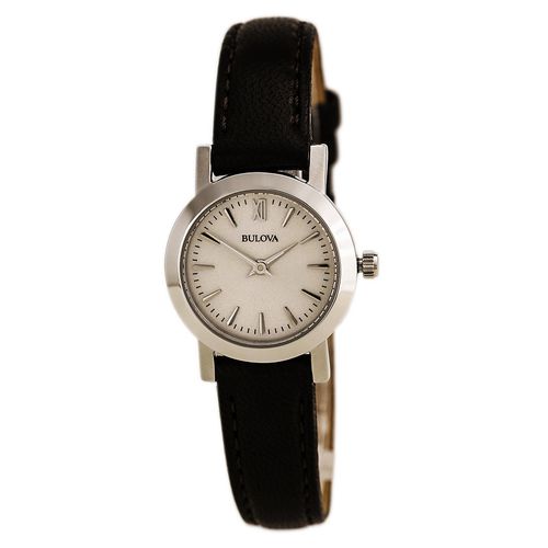 Women's Classic Leather Strap Watch - Quartz Silver Dial / 96L210 - Bulova - Modalova