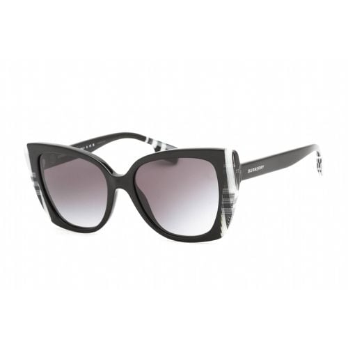Women's Sunglasses - Black/Check White Acetate Cat Eye Frame / 0BE4393 40518G - BURBERRY - Modalova