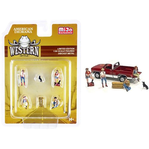 Diecast Metal Set - Western Style for 1/64 Scale Models, 6 Pieces - American Diorama - Modalova