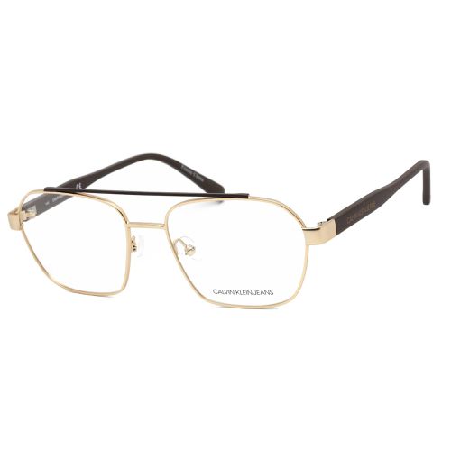 Unisex Eyeglasses - Gold/Brown Aviator Metal Frame / CKJ19301 717 - Calvin Klein Jeans - Modalova