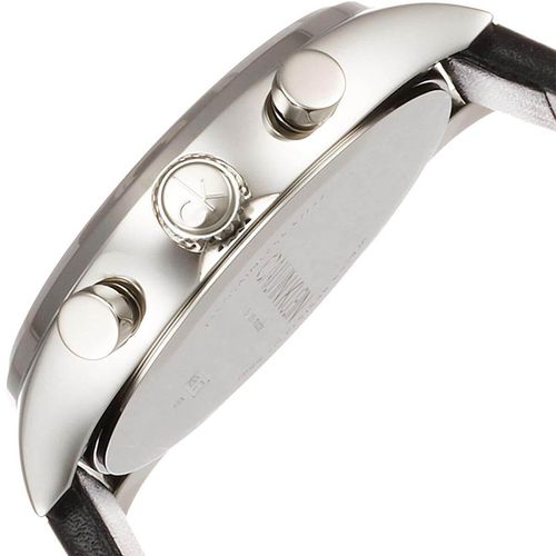 Men's Chrono Watch - Steadfast White Dial Black Leather Strap / K8S271C6 - Calvin Klein - Modalova