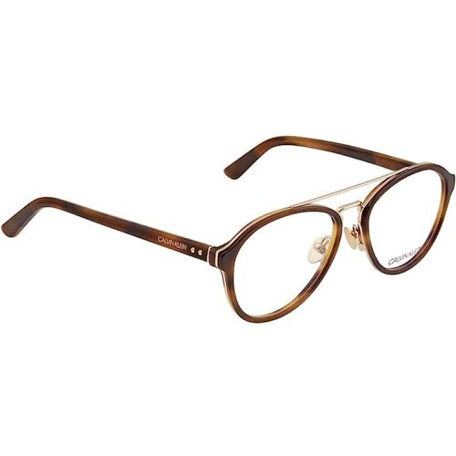 Men's Eyeglasses - Amber Havana Round Frame / CK18511 243 - Calvin Klein - Modalova