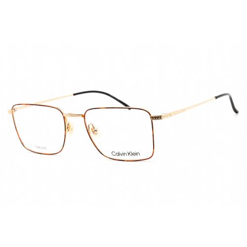 Men's Eyeglasses - Havana/Gold Titanium Rectangular Frame / CK22109T 213 - Calvin Klein - Modalova