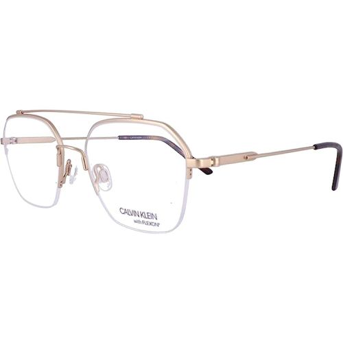 Men's Eyeglasses - Satin Light Gold Square / CK19143F 716 - Calvin Klein - Modalova