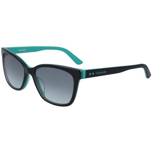 Women's Sunglasses - Black/Teal Square Frame / CK19503S 12 - Calvin Klein - Modalova