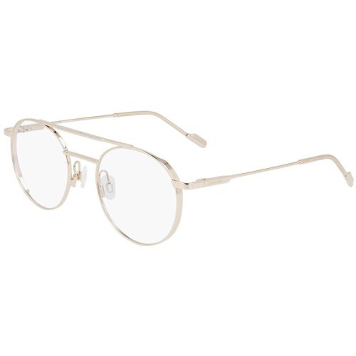 Unisex Eyeglasses - Gold Metal Round Frame / CK21101 717 - Calvin Klein - Modalova