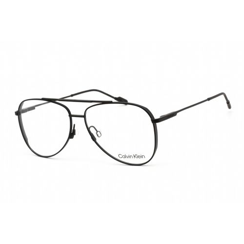 Unisex Eyeglasses - Matte Black Metal Aviator Shape Frame / CK21100 001 - Calvin Klein - Modalova