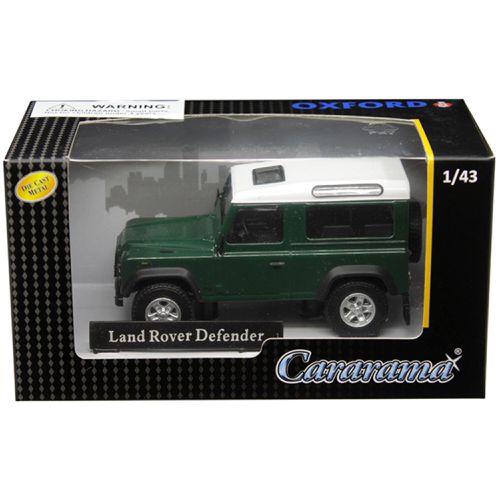 Scale Diecast Model Car - Land Rover Defender Dark Green Rubber Tires - Cararama - Modalova