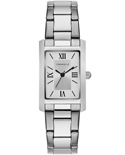 Women's Bracelet Watch - Classic Quartz White & Silver Tone Dial / 43L203 - Caravelle - Modalova