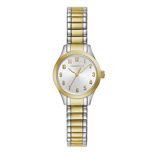 Women's Expansion Bracelet Watch - Dress Two Tone Stainless Steel / 45L177 - Caravelle - Modalova