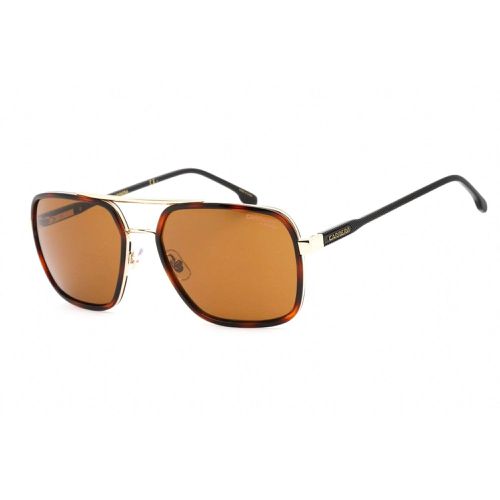 Men's Sunglasses - Brown Lens Gold/Brown Square Shape Frame / 256/S 0J5G - Carrera - Modalova