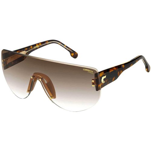 Unisex Sunglasses - Rimless Havana Plastic Shield Frame / FLAGLAB 12 0086/86 - Carrera - Modalova