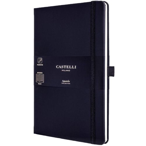 A5 Notebook - Aquarela Ivory Pages Medium, Ruled, Black Sepia / QC625-635 - Castelli - Modalova
