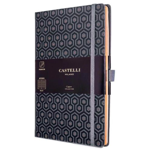 Notebook - Copper and Gold Medium A5, Ruled, Honeycomb Copper / QC6NP-492 - Castelli - Modalova