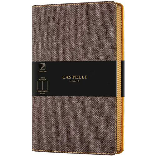 Notebook - Harris Tweed Cover Medium A5, Blank, Tobacco Brown / QC8D9-384 - Castelli - Modalova