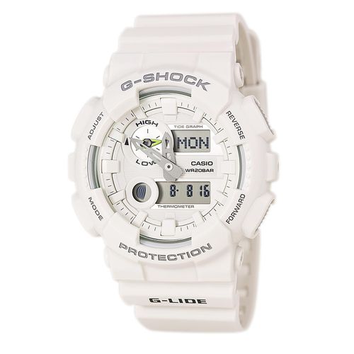GAX100A-7A Men's G-Shock White Resin Strap Tide Graph Ana-Digi White & Grey Dial Dive Watch - Casio - Modalova
