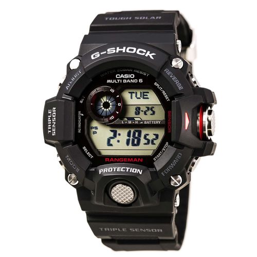 GW9400-1 Men's G-Shock Rangeman Tough Solar Black Resin Strap Digital Grey Dial Dive Watch - Casio - Modalova