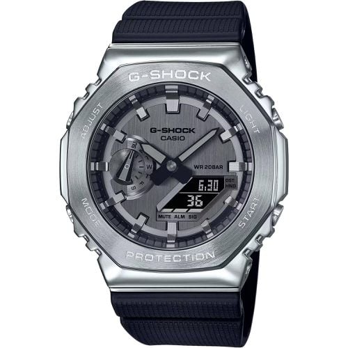 Men's Watch - G-Shock Black and Grey Ana-Digi Dial Black Strap / GM2100-1A - Casio - Modalova