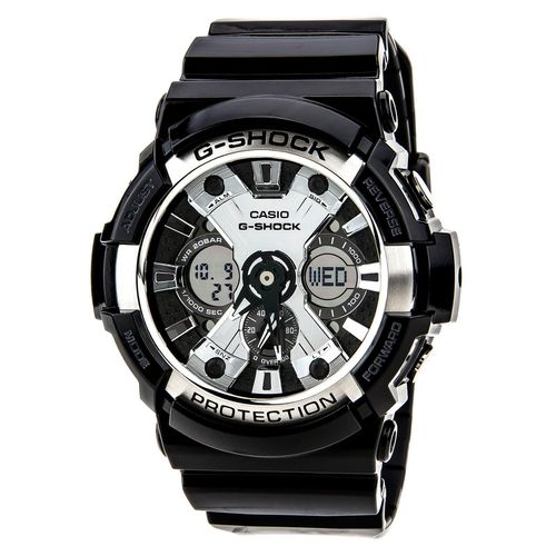 Men's Dive Watch - G-Shock Alarm Resin Strap Ana-Digital Dial / GA200BW-1A - Casio - Modalova
