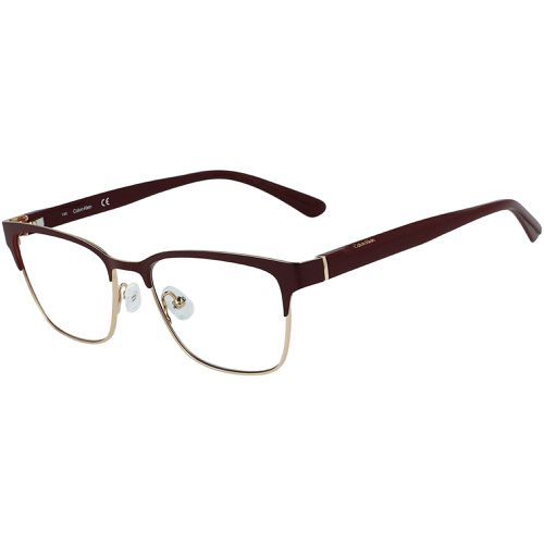Women's Eyeglasses - Burgundy and Gold Square Shape Frame / CK21125 605 - Calvin Klein - Modalova