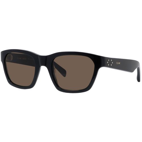 Women's Sunglasses - Brown Lens Shiny Black Rectangular Frame / CL40206I 01E - Celine - Modalova