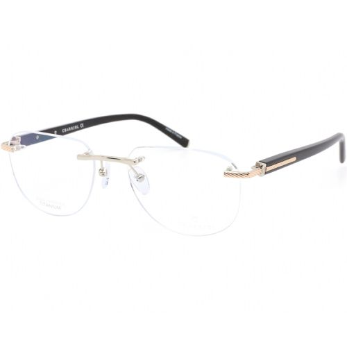 Men's Eyeglasses - Rimless Shiny Silver/Gold/ Black Oval Frame / PC75069 C02 - Charriol - Modalova