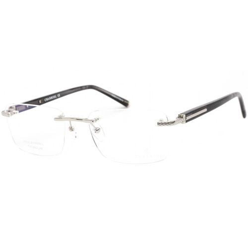 Men's Eyeglasses - Shiny Silver/Black Rectangular Shape Frame / PC75083 C02 - Charriol - Modalova