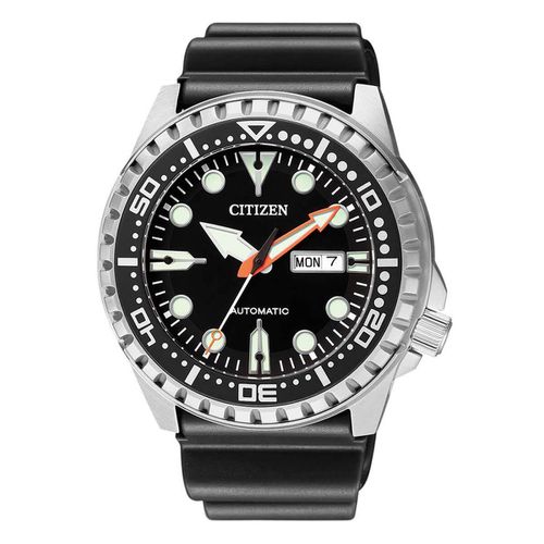 Men's Automatic Watch - Black Dial Black Rubber Strap / NH8380-15E - Citizen - Modalova