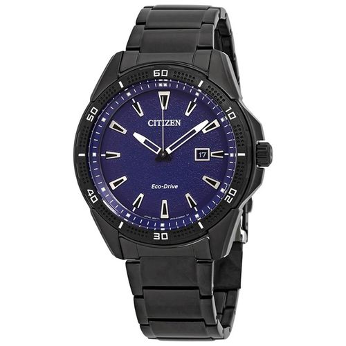 Men's Bracelet Watch - Action Required Blue Dial Black IP Steel / AW1585-55L - Citizen - Modalova