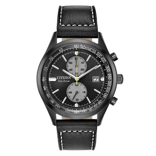 Men's Chronograph Watch - Chandler Black & Grey Dial / CA7027-08E - Citizen - Modalova