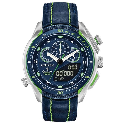 Men's Eco Drive Watch - Promaster SST Blue and Light Green Strap / JW0138-08L - Citizen - Modalova